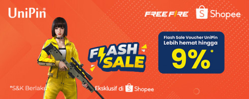Shopee Flash Sale September – Diskon hingga 9% Voucher UniPin di Shopee